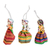 Cotton ornaments, 'Animal Friendship' (set of 3) - Set of 3 Handcrafted Cotton Worry Doll Ornaments