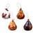 Dried gourd ornaments, 'Chatty Hens' (set of 4) - Set of 4 Handcrafted Hen Ornaments Painted in Warm Hues