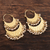 Aretes de perlas cultivadas - Aretes de media luna chapados en oro de 22 quilates con perlas cultivadas