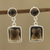 Smoky quartz dangle earrings, 'Glittering Delight' - 13.5-Carat Smoky Quartz Dangle Earrings from India