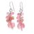 Quartz and cultured pearl beaded dangle earrings, 'Soft Pink Love' - Pink Quartz and Cultured Pearl Beaded Dangle Earrings