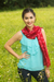 Silk scarf, 'Red Mountains' - Red Silk Tie Dye Scarf from Thailand