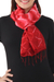 Silk scarf, 'Red Mountains' - Red Silk Tie Dye Scarf from Thailand