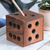 Wood pen holder, 'Creative Die' - Hand Carved Raintree Wood Pen Holder from Thailand