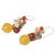 Multi-gemstone cluster earrings, 'Sunshine Love' - Hand Crafted Pearl and Quartz Beaded Earrings (image 2b) thumbail