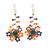 Multi-gemstone beaded dangle earrings, 'Sunset Atoms' - Sunset-Toned Multi-Gemstone Beaded Dangle Earrings thumbail