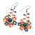 Multi-gemstone beaded dangle earrings, 'Sunset Atoms' - Sunset-Toned Multi-Gemstone Beaded Dangle Earrings (image 2b) thumbail
