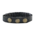 Agate and leather wristband bracelet, 'Rock Walk' - Bohemian Leather and Agate Bead Wristband Bracelet