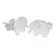 Sterling silver stud earrings, 'Blooming Elephants' - Handmade Elephant Stud Earrings in Sterling Silver (image 2b) thumbail