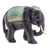 Wood sculpture, 'Great Green' - Hand-Painted Wood Sculpture of Elephant in Green Tones