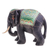 Wood sculpture, 'Great Green' - Hand-Painted Wood Sculpture of Elephant in Green Tones
