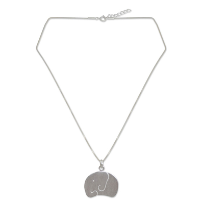Collar colgante de plata esterlina - Collar de plata de ley con joyas de elefante.