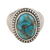 Men's sterling silver dome ring, 'Turquoise Swirl' - Sterling Silver and Reconstituted Turquoise Men's Dome Ring