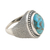 Men's sterling silver dome ring, 'Turquoise Swirl' - Sterling Silver and Reconstituted Turquoise Men's Dome Ring