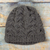 100% alpaca knit hat, 'Grey Scallops' - Cable Knit Grey 100% Alpaca Hat from Peru