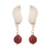 Carnelian dangle earrings, 'Andean Waves' - Wavy Sterling Silver and Carnelian Post Earrings