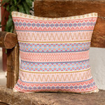 Cotton cushion cover, 'Strawberry Imagination' - Multicolor Cotton Cushion Cover Handloomed in Guatemala