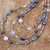 Multi-gemstone beaded strand necklace, 'Dreamy Blue' - Blue Multi-Gemstone Beaded Strand Necklace from Thailand (image 2b) thumbail