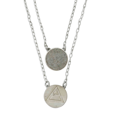 Howlite double pendant necklace, 'Celebrating Aquarius' - Aquarius Sterling Silver Howlite Double Pendant Necklace