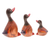 Wood figurines, 'Family of Ducks' (set of 4) - Set of 3 Hand-Carved and Hand-Painted Duck Wood Figurines