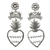 Pendientes de corazón de plata de primera ley - Pendientes de plata de primera ley elaborados artesanalmente con corazones mexicanos