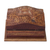 Caja decorativa de cuero y madera. - Caja decorativa de cuero y madera con temática de vicuña de Perú