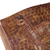 Caja decorativa de cuero y madera. - Caja decorativa de cuero y madera con temática de vicuña de Perú