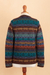 100% alpaca cardigan, 'Andean Cathedrals' - 100% Alpaca Knit Long-Sleeved Cardigan with Button Closure