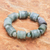 Jade stretch bracelet, 'Barrels and Beads' - Round and Barrel Shaped Jade Bead Stretch Bracelet