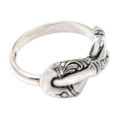 Sterling silver cocktail ring, 'Infinite Bamboo' - Sterling Silver Infinity Cocktail Ring