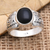 Onyx cocktail ring, 'Chastity in Black' - Onyx and Sterling Silver Cocktail Ring