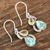 Citrine dangle earrings, 'Two Teardrops' - Citrine and Composite Turquoise Teardrop Dangle Earrings