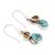 Citrine dangle earrings, 'Two Teardrops' - Citrine and Composite Turquoise Teardrop Dangle Earrings