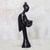 Wood sculpture, 'Caring Angel' - Black Wood Sculpture of an Angel and Baby from Ghana