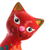 Ceramic figurine, 'Sweet Cat in Red' - Hand-Painted Ceramic Cat Figurine in Red from Peru