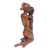 Wood sculpture, 'I Miss You' - Polished Hand-Carved Suar Wood Sculpture of a Couple