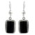 Jade dangle earrings, 'Night Monument' - Handmade Guatemalan Black Jade Earrings thumbail
