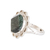 Jade cocktail ring, 'Dark Moon Aura' - Handcrafted Dark Green Jade and Silver Cocktail Ring