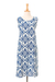 Sleeveless cotton shift, 'Relaxing Flowers' - Floral Pattern Sleeveless Cotton Shift Dress