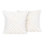 Cotton cushion covers, 'Ecru Caresses' (pair) - Pair of Cotton Cushion Covers with Ecru Embroidered Details