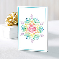 Holiday greeting cards, 'Rainbow Snowflake' (set of 20) - Set of 20 Unicef Holiday Cards with Snowflake Kaleidoscope