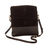 Suede and leather sling, 'Peru at Night' - Black Suede and Leather Sling Bag with Adjustable Straps