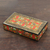 Papier mache decorative box, 'Floral Intricacy' - Floral Motif Papier Mache Decorative Box from India