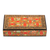 Papier mache decorative box, 'Floral Intricacy' - Floral Motif Papier Mache Decorative Box from India