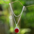 Carnelian pendant necklace, 'Floral Sun' - Carnelian pendant necklace