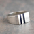 Men's sodalite signet ring, 'Royal Skies' - Men's 925 Sterling Silver and Sodalite Signet Ring from Peru