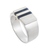 Men's sodalite signet ring, 'Royal Skies' - Men's 925 Sterling Silver and Sodalite Signet Ring from Peru