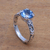 Blue topaz single-stone ring, 'Temple Heirloom' - Blue Topaz Single Stone Ring Crafted in Bali