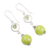 Agate and peridot dangle earrings, 'Summer Chill' - Handcrafted Agate and Peridot Dangle Earrings