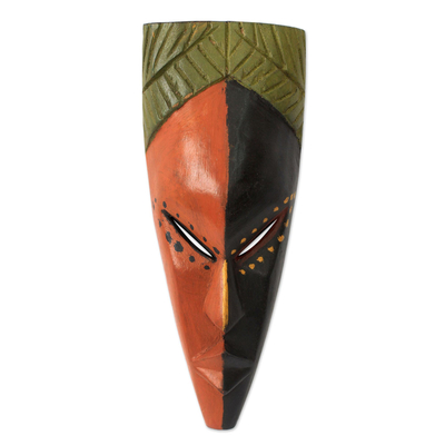 African mask, 'Handsome Young Man' - Authentic African Mask from Ghana